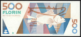 Banknotes Netherlands Oversea - Aruba - 500 Florin 16.7.1993 Fish / Geometric forms with pre-Columbian Aruban art (P. 15 / PLAR2.6a) - UNC