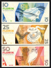Banknotes Netherlands Oversea - Aruba - 10, 25 + 50 Florin 1.12.2012 Animals / Geometric forms with pre-Columbian Aruban art (P. 16c-18c / PLAR2.2e-4e...