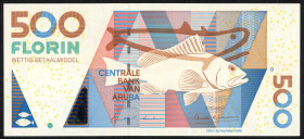 Banknotes Netherlands Oversea - Aruba - 500 Florin 1.12.2003 Fish / Geometric forms with pre-Columbian Aruban art (P. 20 / PLAR2.6b) - UNC