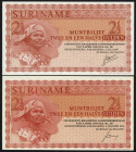 Banknotes Netherlands Oversea - Suriname - 2½ Gulden 1961 + 1967 (P. 117a+b / PLS17.2a+b) - Total 2 ex. in UNC (ex collection Vinkenborg)