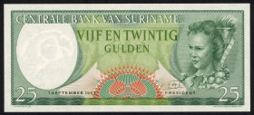 Banknotes Netherlands Oversea - Suriname - 25 Gulden 1.9.1963 (P. 122 / PLS16.3.b5) - #QY 001860 - UNC (ex collection Vinkenborg)
