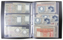 Banknotes Netherlands and Oversea in albums - Netherlands - Lot of 20 pieces aw. 10 Gulden 1933, 25 Gulden 1931, 1940, 1943, 50 Gulden 1941, 100 Gulde...