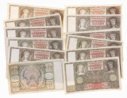 Banknotes Netherlands and Oversea in boxes - Netherlands - 100 Gulden 1933 Lute playing woman / Vrouwenkop / Luitspelende vrouw (Mev. 117-3, 117-4 / A...