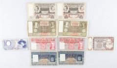 Banknotes Netherlands and Oversea in boxes - Netherlands - Small box banknotes NL including 50 Gulden 1941 Oestereetster 2x, 25 Gulden 1941 Mees 2x, 1...