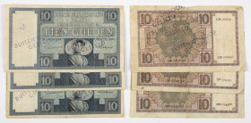 Banknotes Netherlands and Oversea in boxes - Netherlands - 10 Gulden 1924 Girl in blue / Zeeuws Meisje - Buiten Omloop Gesteld / Cancelled (Mev. 39 / ...