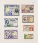 Banknotes Netherlands and Oversea in boxes - Dutch Indies / Indonesia - Frame with banknotes Netherlands East Indies / Indonesia among which 5 + 10 Gu...