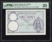 Word Banknotes - Algeria - 20 Francs 21.6.1929 (P. 78b) - PMG Choice Very Fine 35.