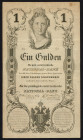 Word Banknotes - Austria - 1 Gulden 1.7.1848 National Bank, Einen Gulden Silbermünze (P. A81) - VF. (ex F.C. Pliester Guldencollectie)