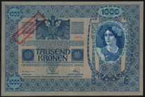 Word Banknotes - Austria - 1000 Kronen 4.10.1920 (old date 2.1.1902) overprinted "Ausgegeben nach dem 4. Oktober 1920" (P. 48) - XF/AU.