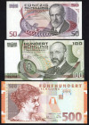 Word Banknotes - Austria - 50 Schilling 2.1.1986 (P. 149), 100 Schilling 2.1.1984 (P. 150), 500 Schilling 1.1.1997 (P. 154) - Total 3 pcs. - UNC.