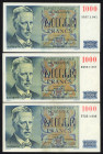 Word Banknotes - Belgium - 1000 Francs 26.7.1955, 6.11.1956 & 21.4.1958 (P. 131) - Total 3 pcs. - XF+/AU