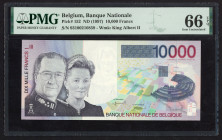 Word Banknotes - Belgium - 10.000 Francs ND (1997) King Albert II and Queen Paola at left (P. 152) - PMG 66 Gem Uncirculated EPQ.