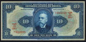 Word Banknotes - Brazil - 10 Mil Reis E. 17A (1925) Manual Ferraz de Campos Salles, handwritten signature (P. 39) - UNC.