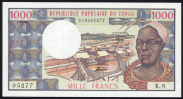 Word Banknotes - Congo - Republic - 1000 Francs ND (1978) Banque des Etats de l'Afrique Centrale (P. 3d) - UNC.