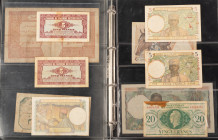 Banknotes world in albums - Africa - Small collection banknotes French West Africa among which 5 Francs 1932, 50 Francs 1929 Dakar, 1000 Francs 1950, ...