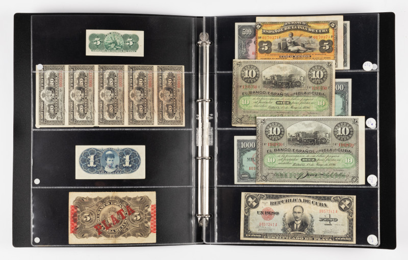 Banknotes world in albums - Cuba - Small nice lot of ca. 19 Cuban notes aw. (P. ...
