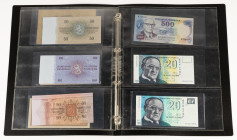 Banknotes world in albums - Finland - Lot of 9 banknotes including 20 Markkaa 1898 (P. 5b), 50 Markkaa 1963 (P. 107), 100 Markkaa 1963 (P. 106), 500 M...