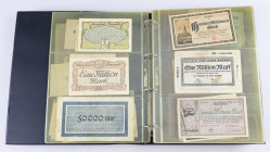 Banknotes world in albums - Germany - Emergency Notes - German Emergency Money , Verkehrsausgaben, Grossgeld 1923 collection in 3 albums including som...