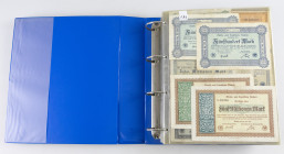 Banknotes world in albums - Germany - Emergency Notes - German Emergency Money , Fabriksgeld, Deutsche Reichsbahn collection in album including Köln, ...