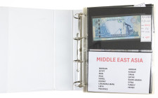 Banknotes world in albums - World - Impressive collection aw Bahrain, Egypt, Iran, Iraq, Jordan, Syria, Yemen etc. - Total over 300 pcs in avg. UNC