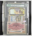 Banknotes world in albums - World - Nice lot of 12 Banknotes that includes Macau P. 67 PMG66, Turkey P. 98, Algeria P. 125, French Eq. Africa P. 20, I...
