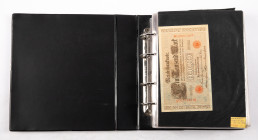 Banknotes world in albums - World - Dealer Stockbook by alphabet holding over 250 mainly UNC World Currency from Germany to Hungary, different years &...