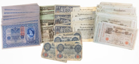 Banknotes world in boxes - Germany - Germany lot including P. 46 (8x), P. 81 (14x), P. 63 (13x), P. 74 (17x), P. 44 P. 45 (117x), added Austria P. 59 ...