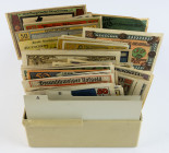Banknotes world in boxes - Germany - Small box holding hundreds of German emergency money / notgeld all nicely sorted.