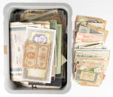 Banknotes world in boxes - World - Treasury Chest holding probably thousands of world banknotes including Netherlands, Germany, Suriname, Bohemia & Mo...