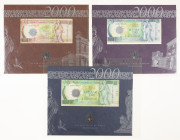 Banknotes world in boxes - World - Malta 2 + 5 + 10 Liri ND (2000) Matching Serial # BCM01851A (P. 49-50-51 / BNP202) Special commemorative Millennium...