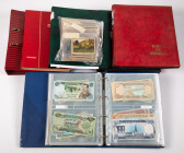 Banknotes world in boxes - World - Movingbox holding 6 albums of world banknotes. Added bag of German emergency money. To be checked !