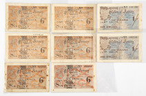 Banknotes world in boxes - World - Jersey lot including 6 Pence (6x) and 1 Shilling (2x) nd. (1941 - 1942) German Occupation WWII (P. 1a, 2a) - Total ...