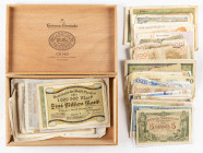 Banknotes world in boxes - World - Nice lot aw Belgium 5 Francs 1921 (P. 75), Germany 10 Mark 1949, Great Britain original 10 Pounds 1937 "white note"...