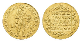 Bataafse Republiek (1795-1806) - Gelderland - Gouden Dukaat 1801 (Sch. 17 / Jasek 293) - 3.48 gram - VF, ex collection Vinkenborg