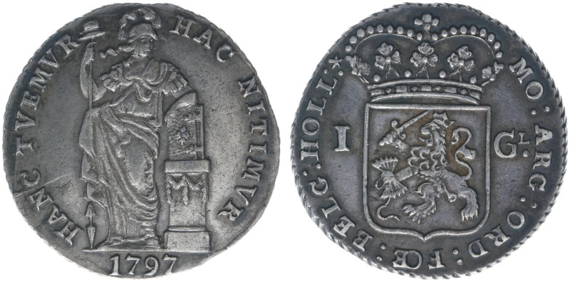 Bataafse Republiek (1795-1806) - Holland - 1 Gulden 1797 (Sch. 92c2 /R) with 'HO...