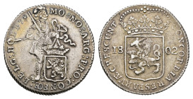 Bataafse Republiek (1795-1806) - Holland - Zilveren Dukaat 1802 mm. Star - Enkhuizen (Sch. 57) - 27.68 gram - VF, ex collection Vinkenborg