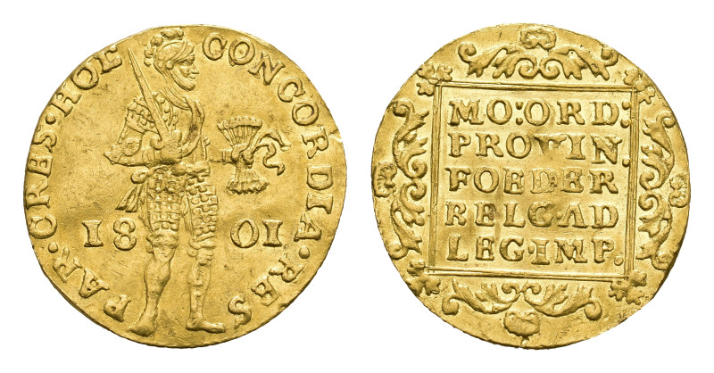 Bataafse Republiek (1795-1806) - Holland - Gouden Dukaat 1801 (Sch. 25 / Delm. 1...
