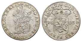 Bataafse Republiek (1795-1806) - Utrecht - Zilveren Dukaat 1803 (Sch. 72 / Delm. 982) - 28.07 gram - XF/UNC, ex collection Vinkenborg