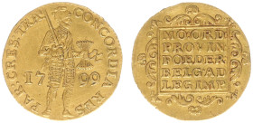 Bataafse Republiek (1795-1806) - Utrecht - Gouden Dukaat 1799 reeded edge (Sch. 35 / Delm. 1171C /RR) - 3.44 gram - VF/XF - very rare