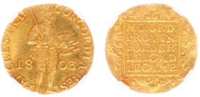 Bataafse Republiek (1795-1806) - Utrecht - Gouden Dukaat 1803 (Sch. 39 / Delm. 1171C) - attractive piece with sharp details - NGC MS 64 (8236992-003) ...