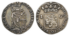 Bataafse Republiek (1795-1806) - West-Friesland - 1 Gulden 1796 (Sch. 95a1 / Delm. 1180) - 10.46 gram - variety 'WESTF:' and altar w/o garland - VF+, ...
