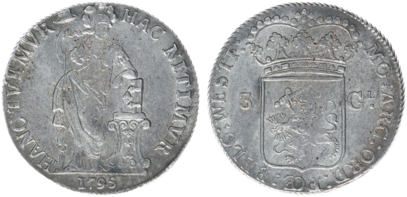 Bataafse Republiek (1795-1806) - West-Friesland - 3 Gulden 1795 (Sch. 85a / Delm...