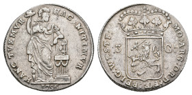 Bataafse Republiek (1795-1806) - West-Friesland - 3 Gulden 1795 with striated altar, guirlande and small letters (Sch. 85b R / Delm. 1147 R) - 31.18 g...