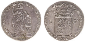 Bataafse Republiek (1795-1806) - West-Friesland - 3 Gulden 1795 altar w/o ridges, with garland and small letters in legend (Sch. 85c R / Delm. 1147/R)...