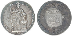 Bataafse Republiek (1795-1806) - West-Friesland - 3 Gulden 1795 altar w/o ridges and with garland (Sch. 85cc / Delm. 1147/R) - no space between WESTF:...