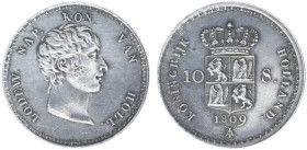 Koninkrijk Holland (Lodewijk Napoleon 1806-1810) - 10 Stuiver 1809 Lodewijk Napoleon mm. Bee, VARIETY - Name engraver not visible (Sch. 159b R) with e...