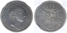Koninkrijk Holland (Lodewijk Napoleon 1806-1810) - Pattern 50 Stuivers Louis Napoleon in silver (Sch. 140a / RRRR / L Sch.163a R4) by J.G. Holtzhey - ...