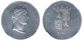 Koninkrijk Holland (Lodewijk Napoleon 1806-1810) - 50 Stuivers 1807 with name of engraver GEORGE F on truncation (Sch. 148 /RR) - a.UNC - This coin wa...