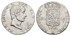 Koninkrijk Holland (Lodewijk Napoleon 1806-1810) - 50 Stuiver 1808 Lodewijk Napoleon mm. Bee, reeded edge(Sch. 149) - VF
