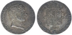 Koninkrijk Holland (Lodewijk Napoleon 1806-1810) - 50 Stuivers 1808 Lodewijk Napoleon mm. Bee reeded edge (Sch. 149) - patina - XF/UNC